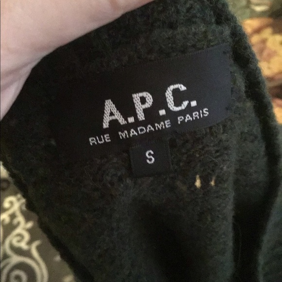 A.P.C. Army Green Lambs Wool Sweater S - Picture 5 of 6